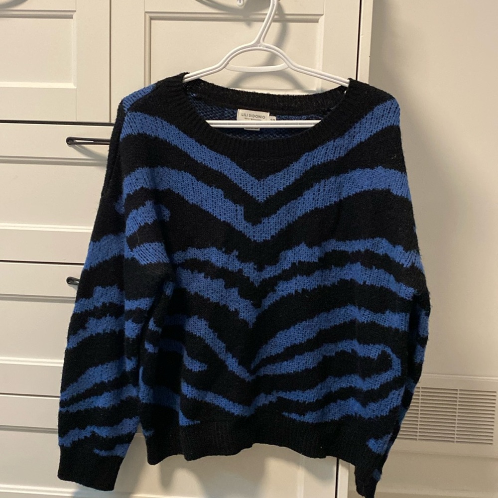 Molly Bracken Blue & Black Sweater